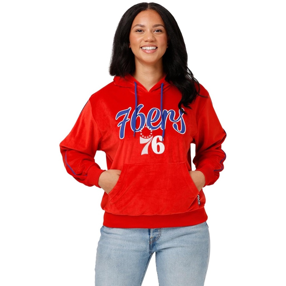 FOCO NBA 76ers Velour Hooded Sweatshirt Size S